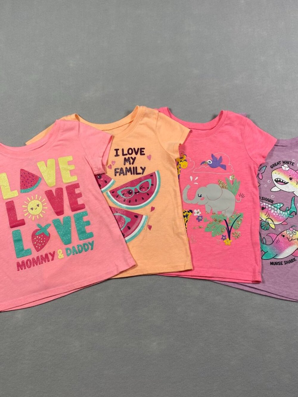 LOT OF 4: Children's Place Play Shirts, T-Shirt, Graphic Tees - Toddler Girls 3T
